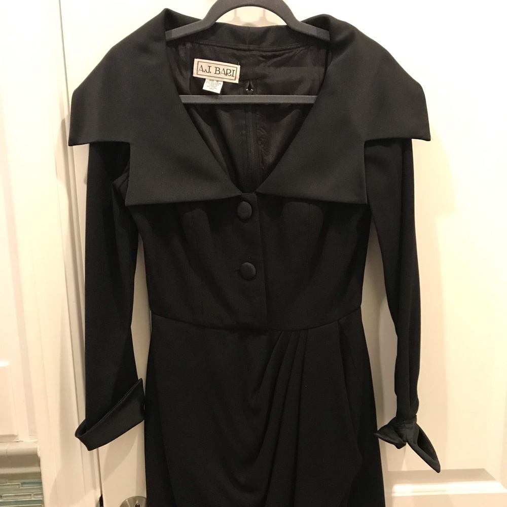Black A.J. Bari tuxedo cocktail dress